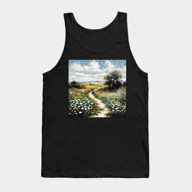 Painted picture of path in the middle of field Tank Top by KOTYA